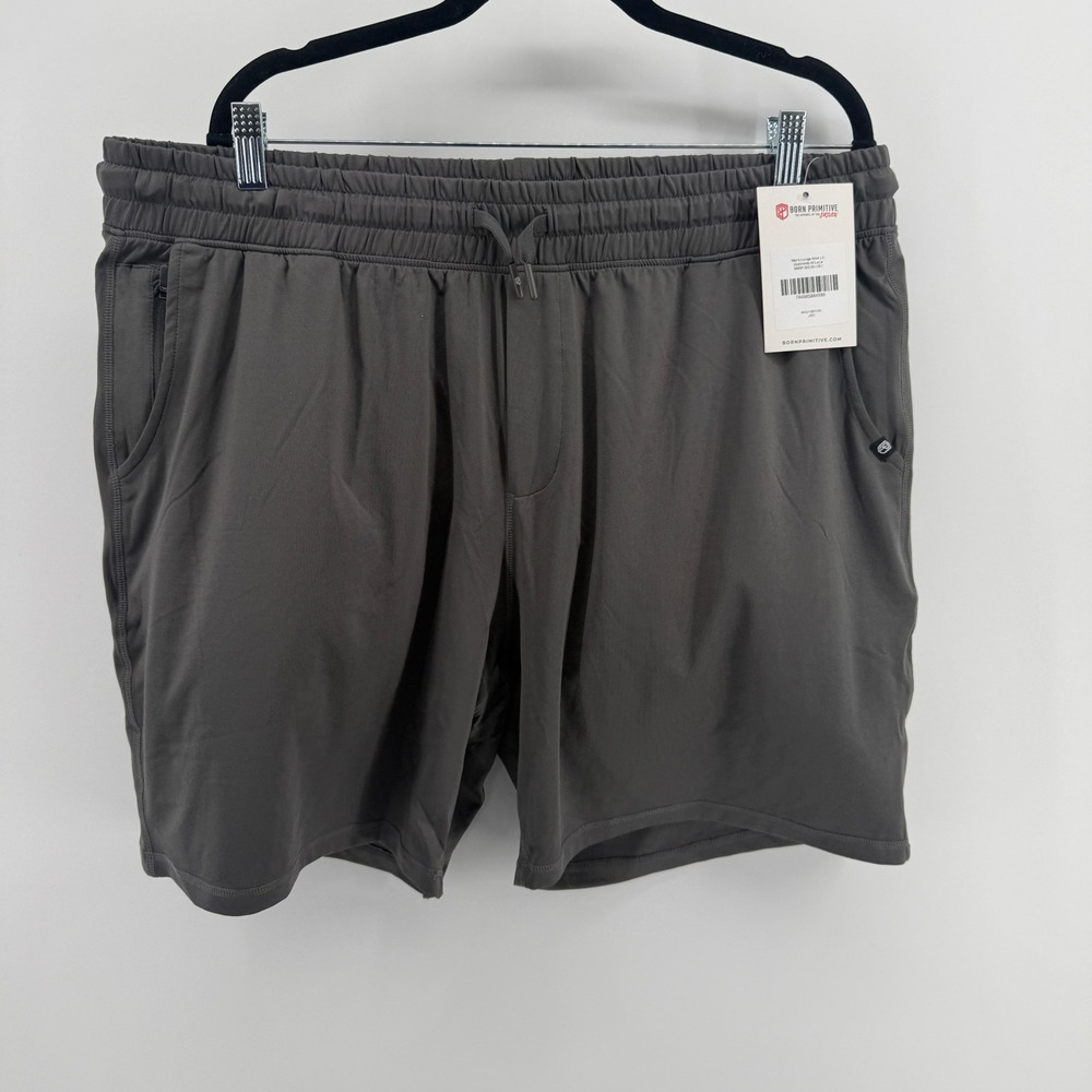 Born Primitive Mens Lounge Short 2.0 Gunmetal Gray Athletic Gym Shorts 3XL NEW